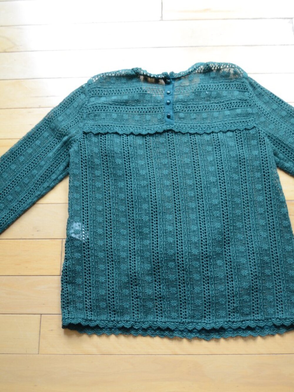 Sezane Madeline Lace Blouse Womens Size 34 Romantic Victorian Ruffle Top - Picture 12 of 15